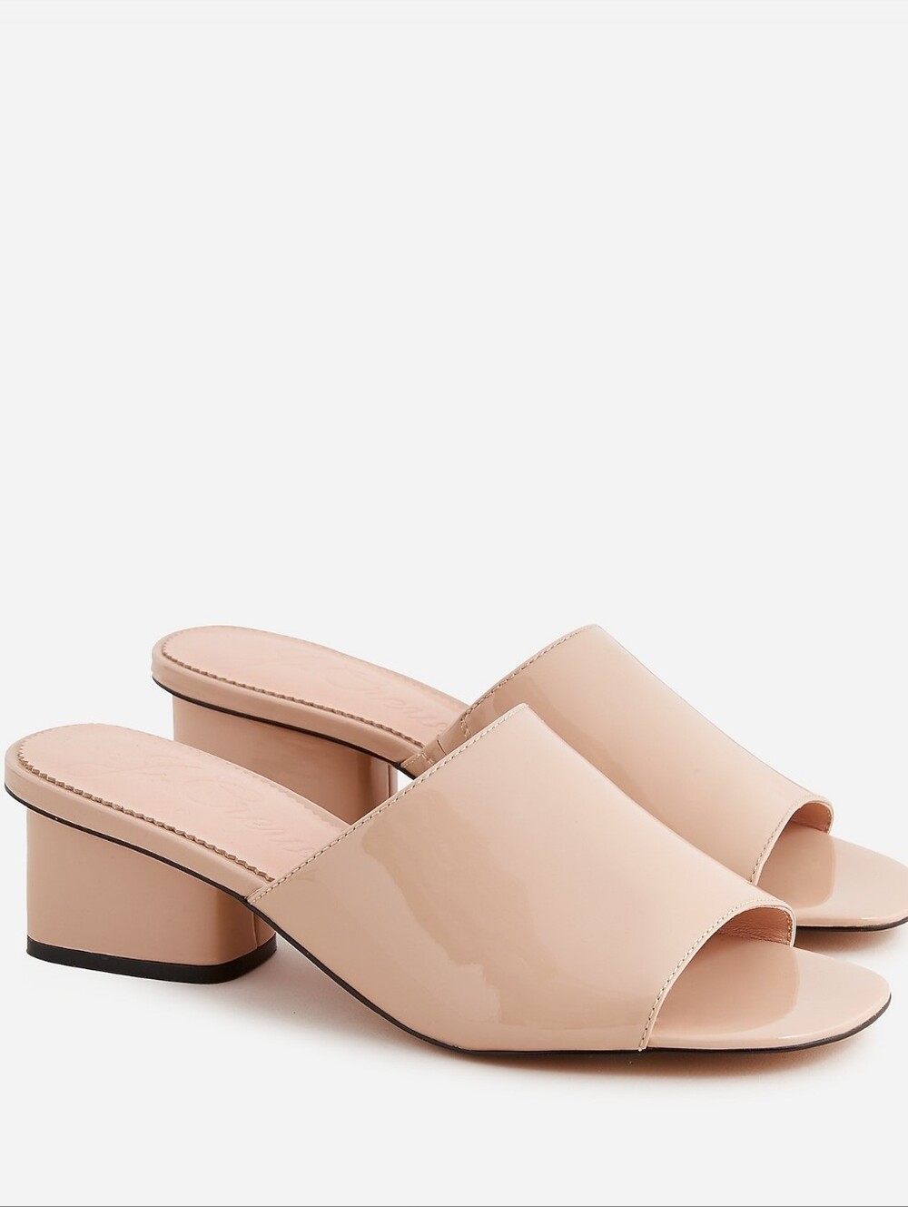 1997 Mule Slides -  Patent Leather - Bone Colored - Size 8 - J.Crew